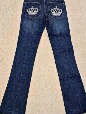 Victoria Beckham x Rock & Republic Embroidered Crown Bootcut Jeans